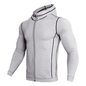 Thin Hooded Mens Running Jacket Zipper